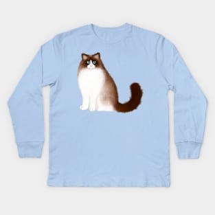 Ragdoll Cat Sitting Kids Long Sleeve T-Shirt